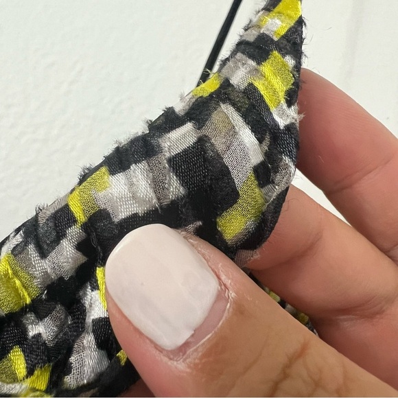 Alice + Olivia Small Harmon Silk Yellow/Black Cowl Neck Fairy Grunge Slip Tank - Picture 12 of 14